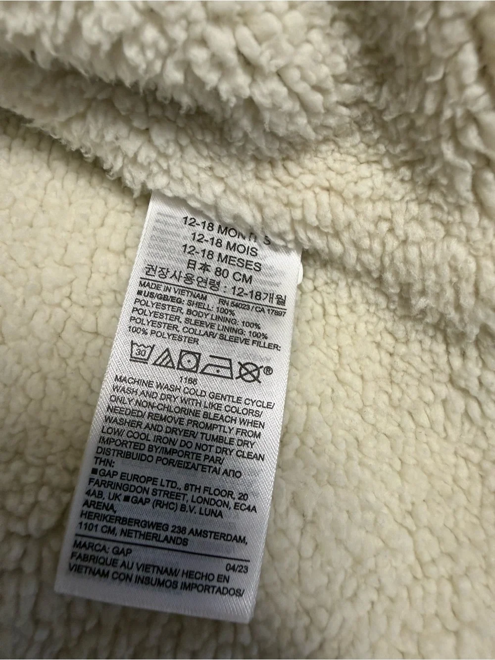 Baby Gap Sherpa-Lined Shacket - Beige & Gray